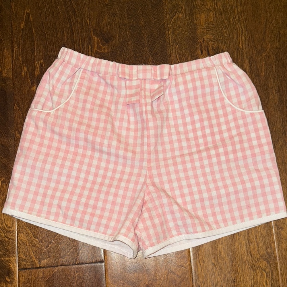 NWOT TBBC Shirley Shorts - Sandpearl Pink Gingham with Worth Avenue White - 7